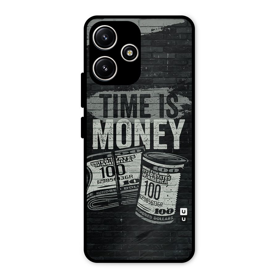 Time Is Money Metal Back Case for Poco M6 Pro