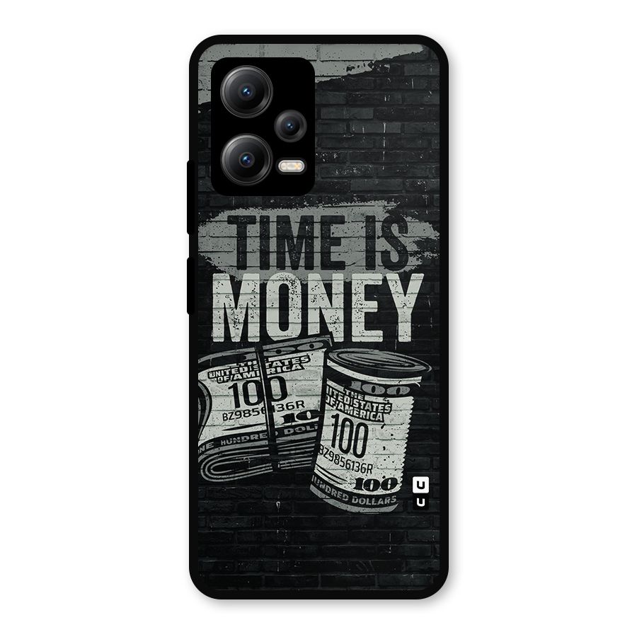 Time Is Money Metal Back Case for Poco X5