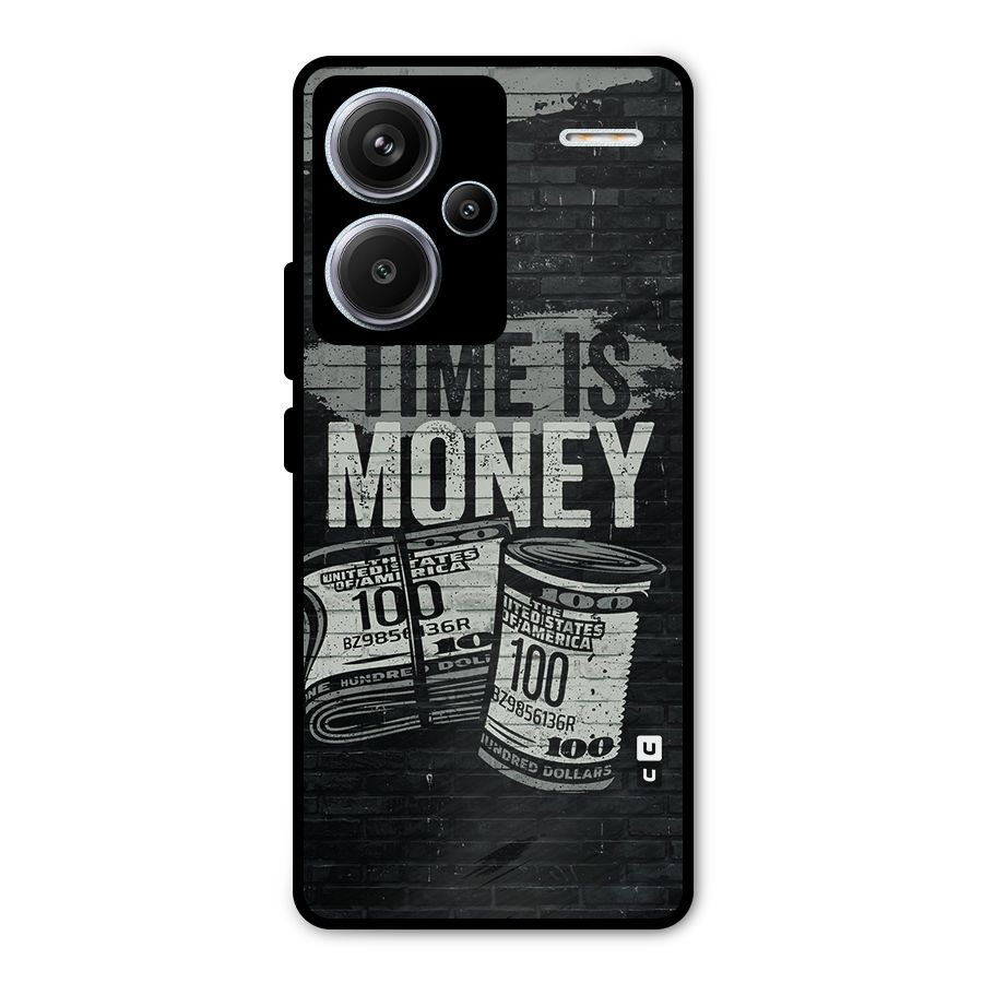 Time Is Money Metal Back Case for Redmi Note 13 Pro Plus