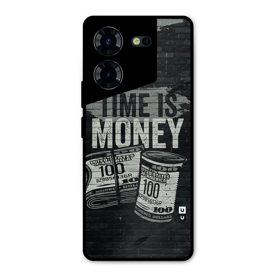 Time Is Money Metal Back Case for Tecno Pova 5 Pro 5G