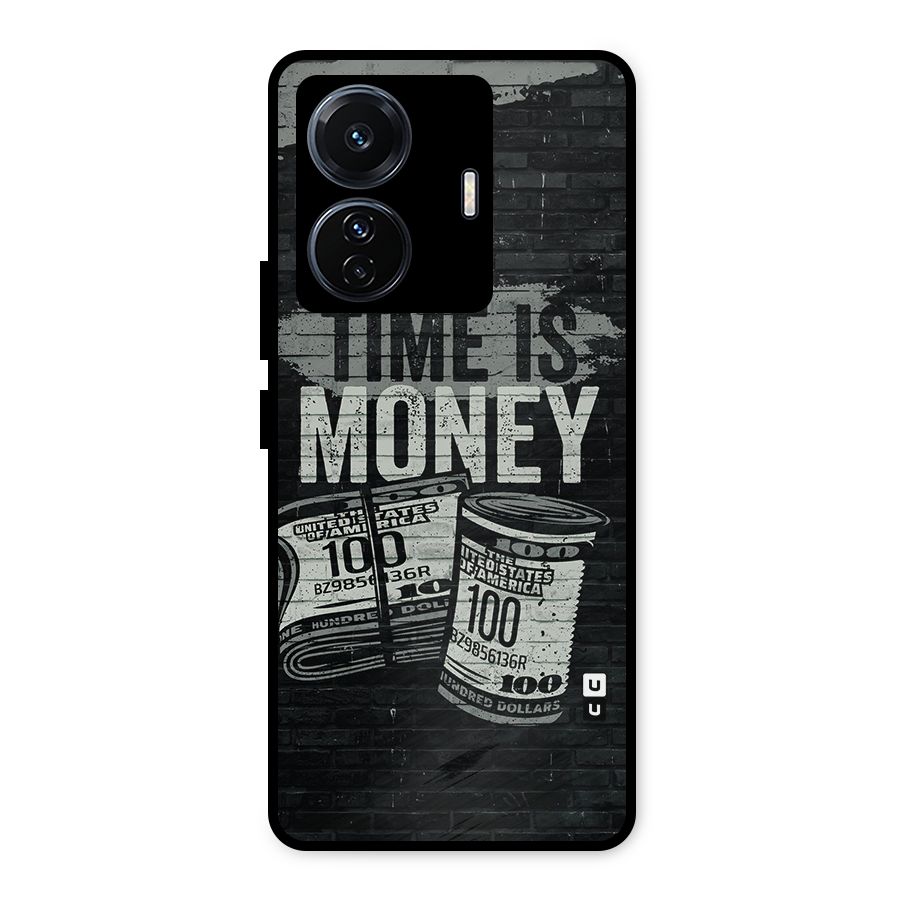 Time Is Money Metal Back Case for Vivo T1 Pro
