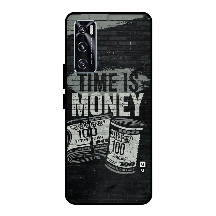 Time Is Money Metal Back Case for Vivo V20 SE