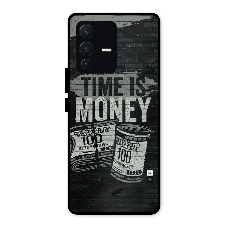 Time Is Money Metal Back Case for Vivo V23 5G