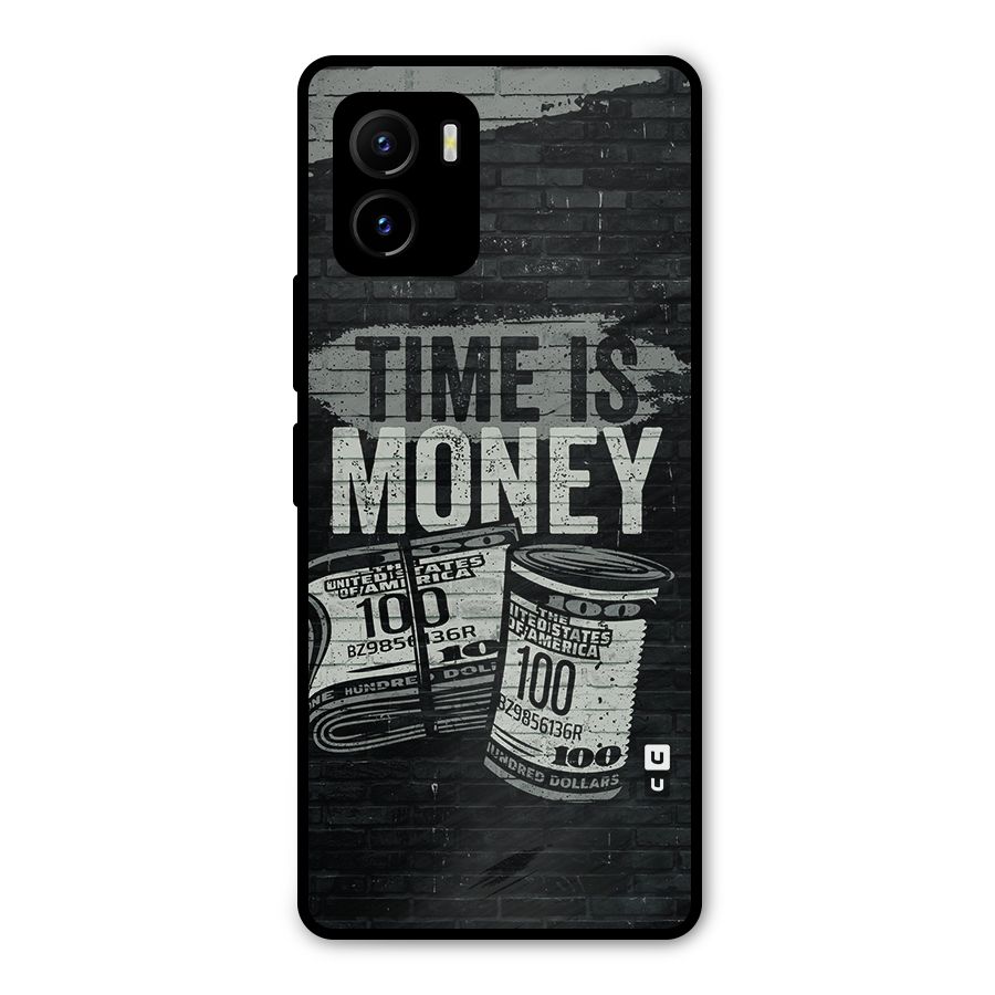 Time Is Money Metal Back Case for Vivo Y15s