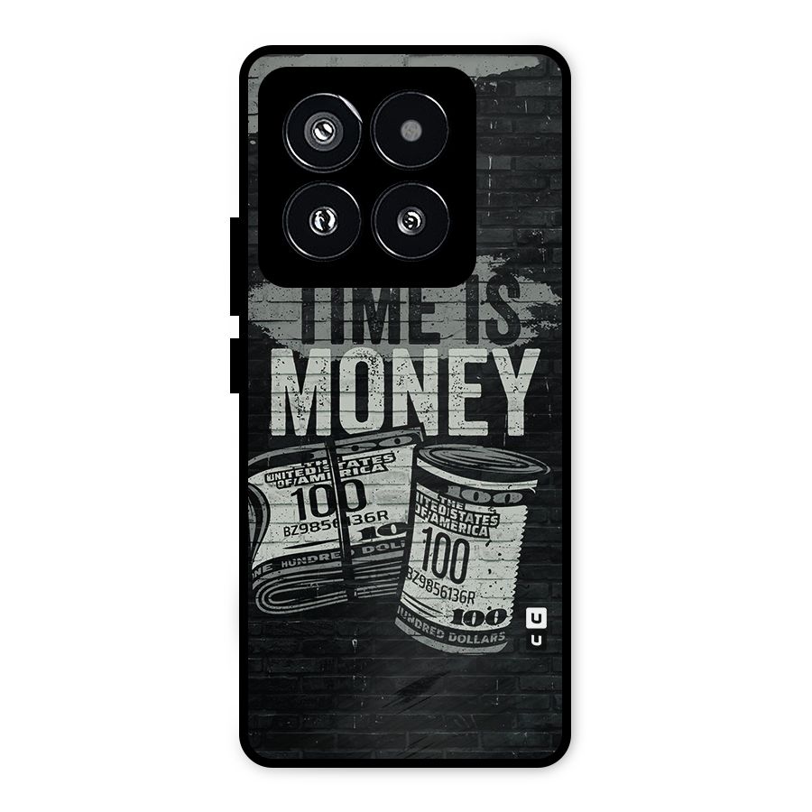 Time Is Money Metal Back Case for Xiaomi 14 Pro