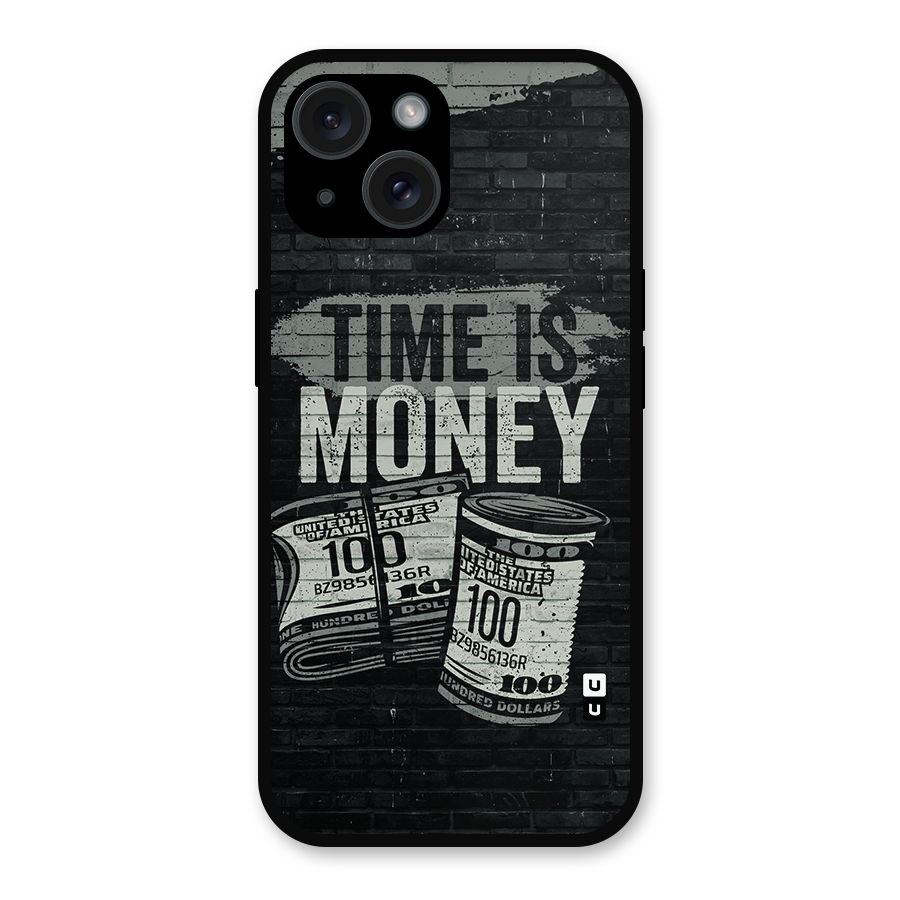 Time Is Money Metal Back Case for iPhone 15