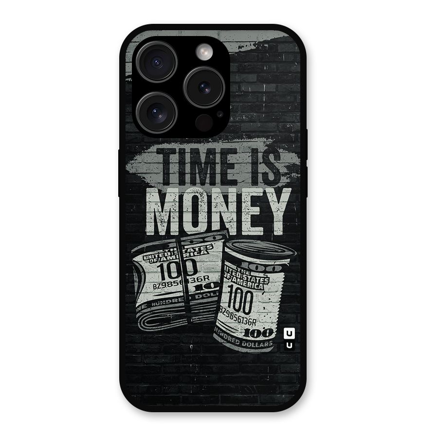 Time Is Money Metal Back Case for iPhone 15 Pro