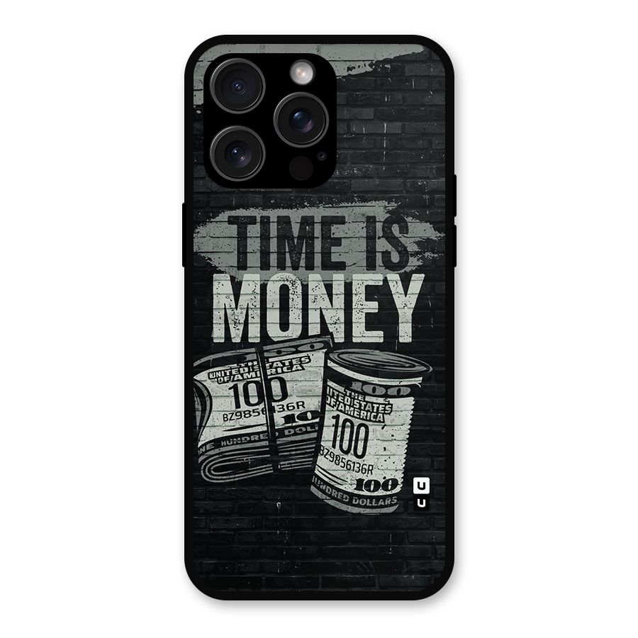 Time Is Money Metal Back Case for iPhone 15 Pro Max