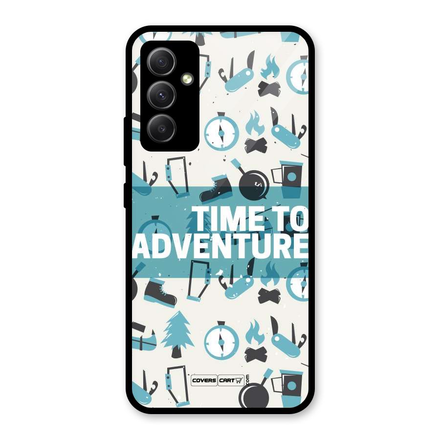 Time To Adventure Blazing Blue Glass Back Case for Galaxy A34