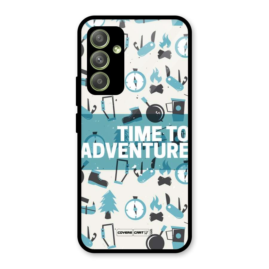 Time To Adventure Blazing Blue Glass Back Case for Galaxy A54