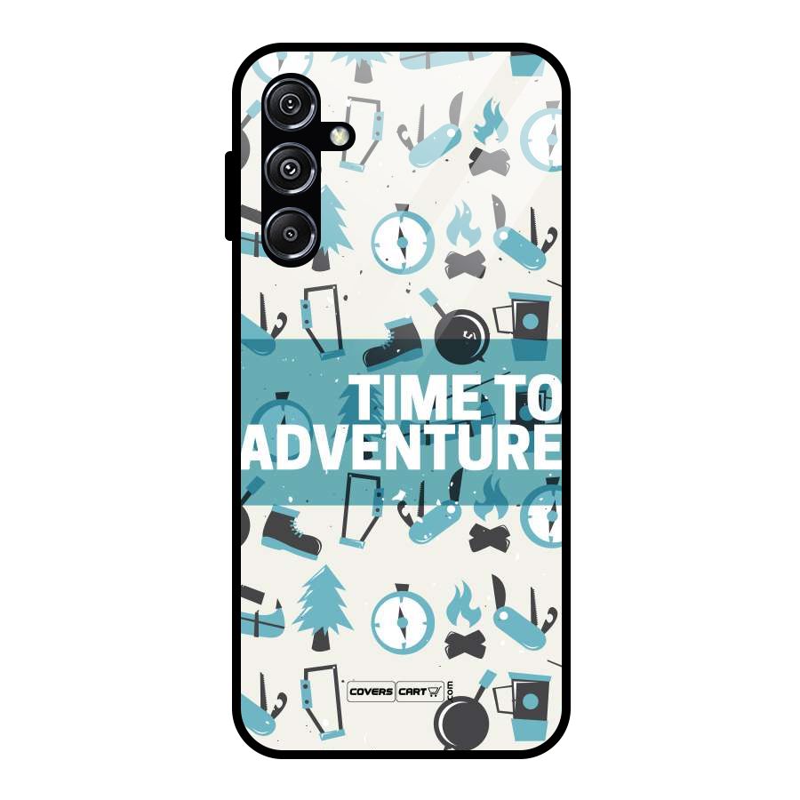 Time To Adventure Blazing Blue Glass Back Case for Galaxy M34 5G