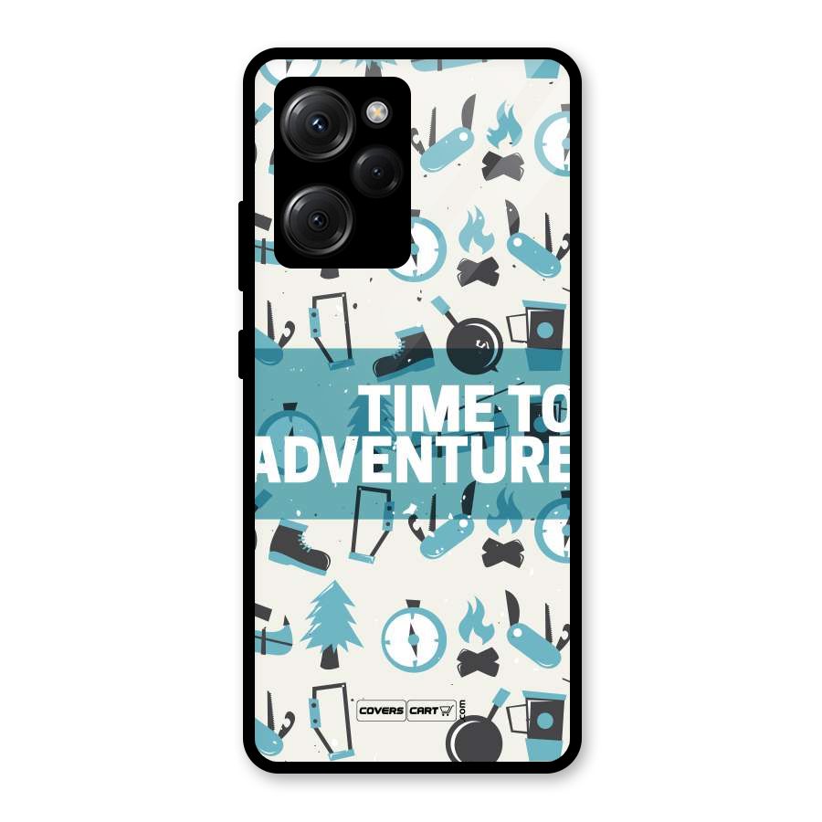 Time To Adventure Blazing Blue Glass Back Case for Poco X5 Pro