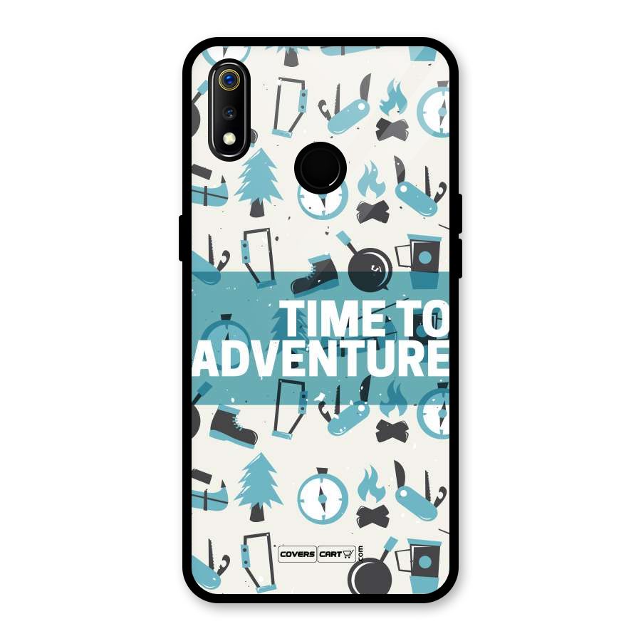 Time To Adventure Blazing Blue Glass Back Case for Realme 3i