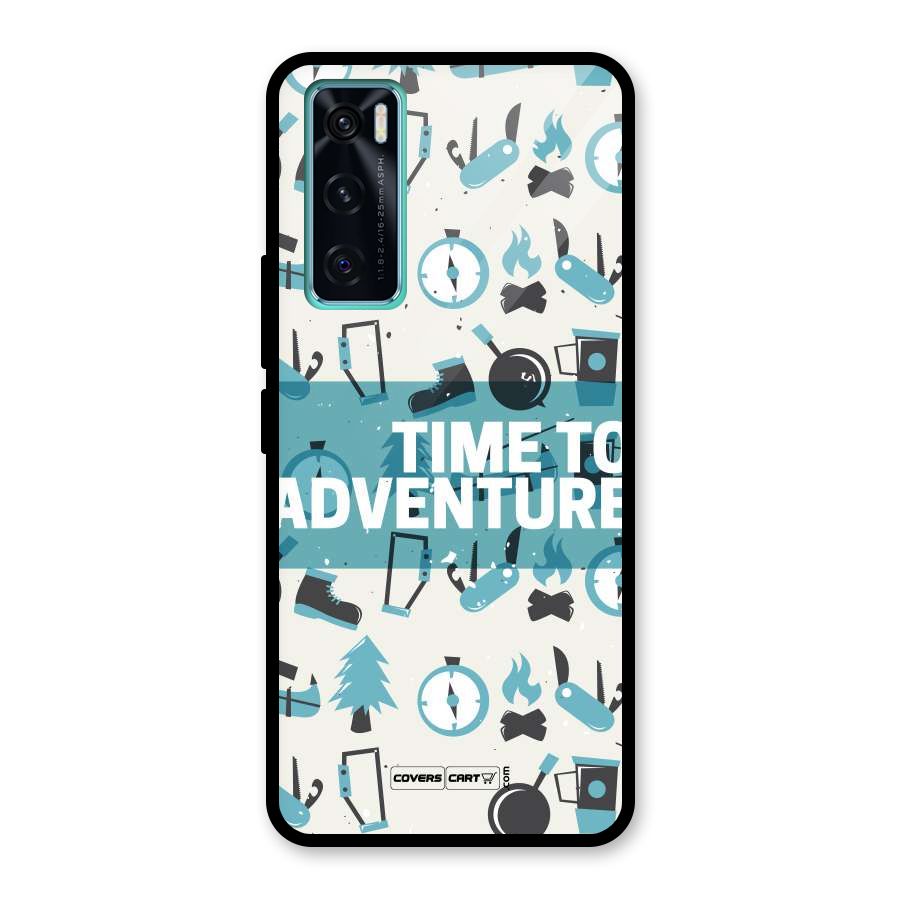 Time To Adventure Blazing Blue Glass Back Case for Vivo V20 SE