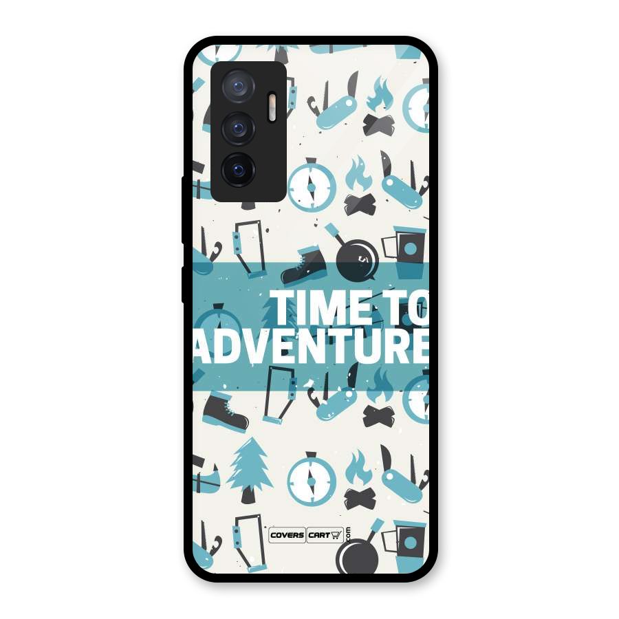 Time To Adventure Blazing Blue Glass Back Case for Vivo V23e