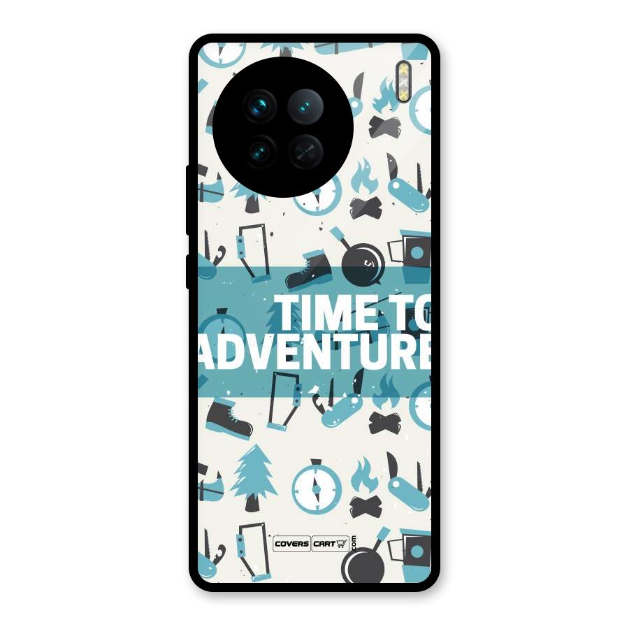 Time To Adventure Blazing Blue Glass Back Case for Vivo X90
