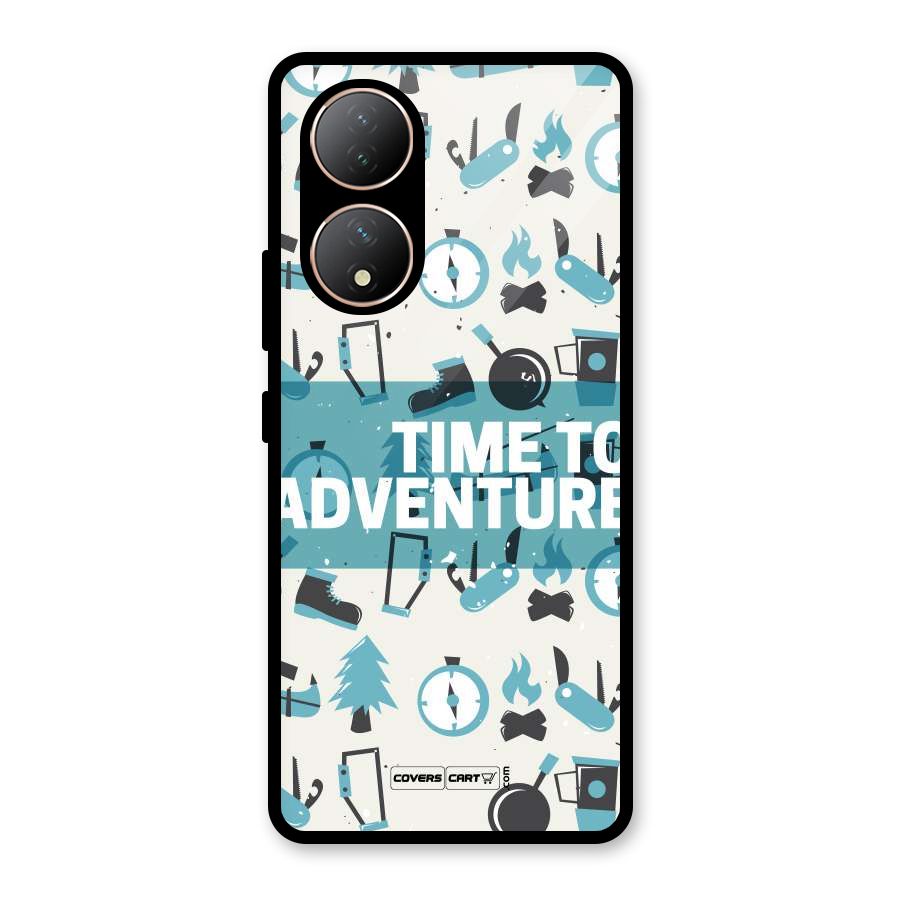 Time To Adventure Blazing Blue Glass Back Case for Vivo Y100A
