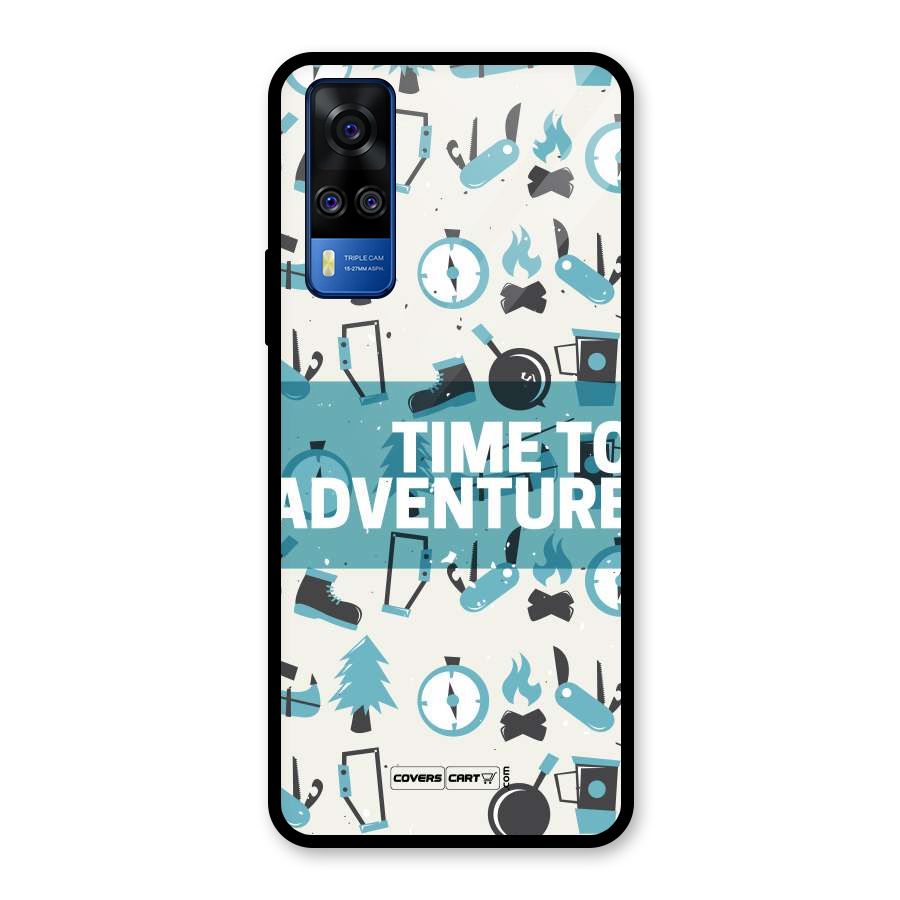 Time To Adventure Blazing Blue Glass Back Case for Vivo Y31