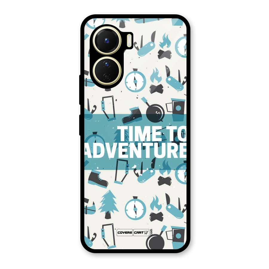 Time To Adventure Blazing Blue Glass Back Case for Vivo Y56