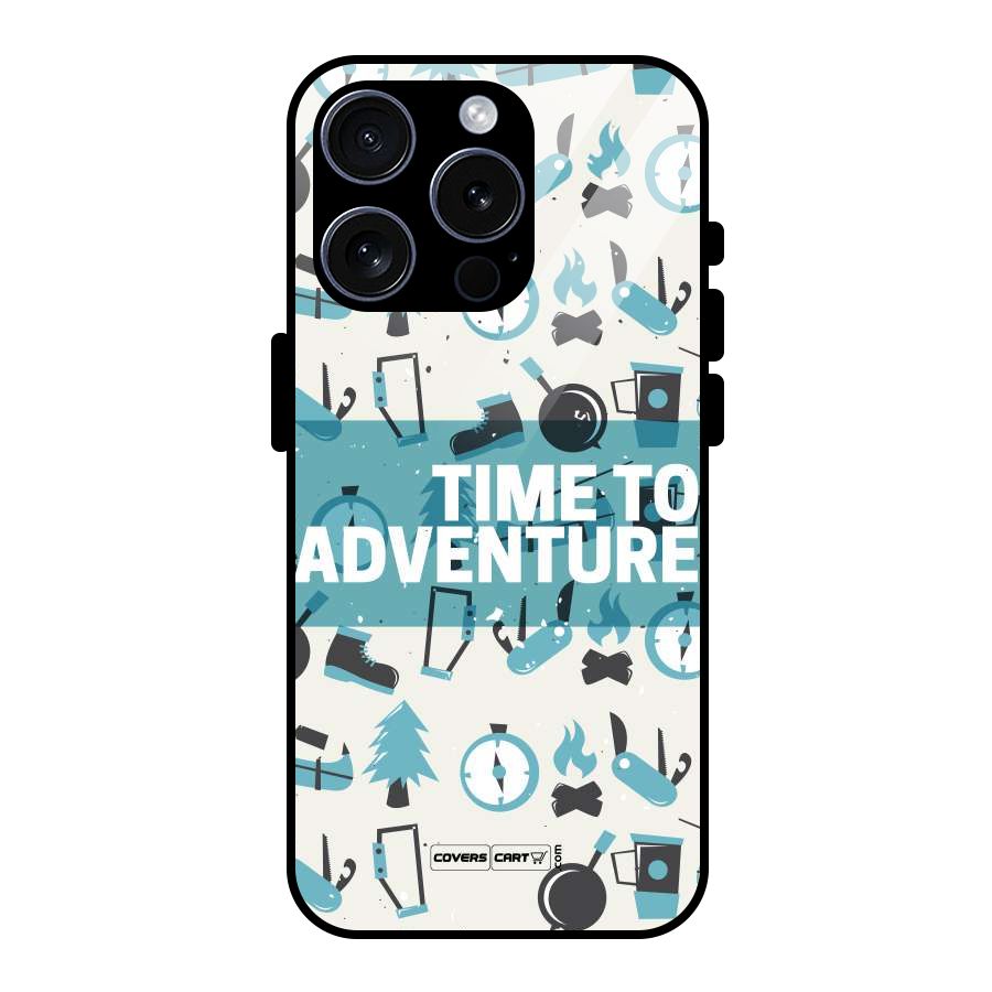 Time To Adventure Blazing Blue Glass Back Case for iPhone 15 Pro