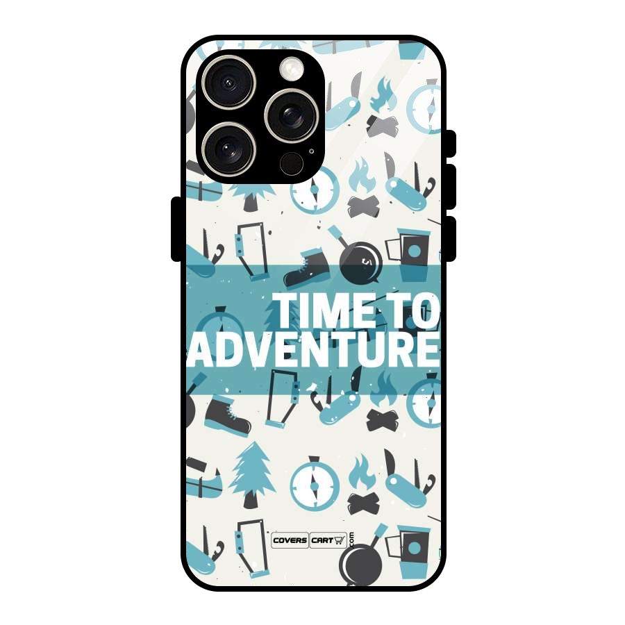 Time To Adventure Blazing Blue Glass Back Case for iPhone 15 Pro Max