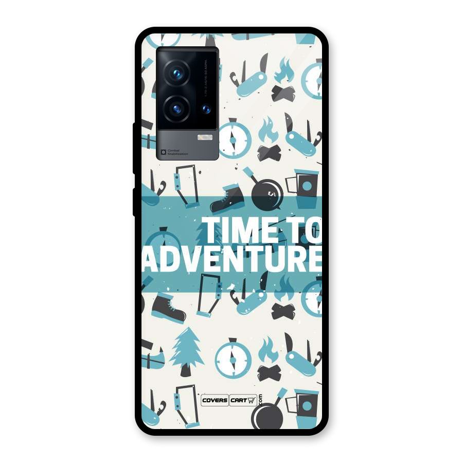 Time To Adventure Blazing Blue Glass Back Case for iQOO 9 5G