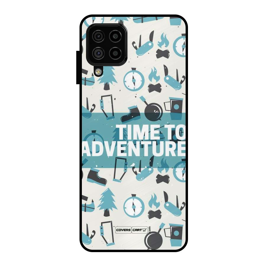 Time To Adventure Blazing Blue Metal Back Case for Galaxy A22 4G