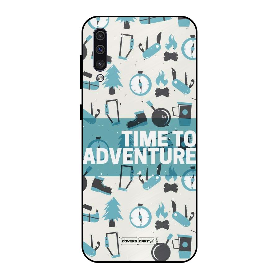 Time To Adventure Blazing Blue Metal Back Case for Galaxy A50s