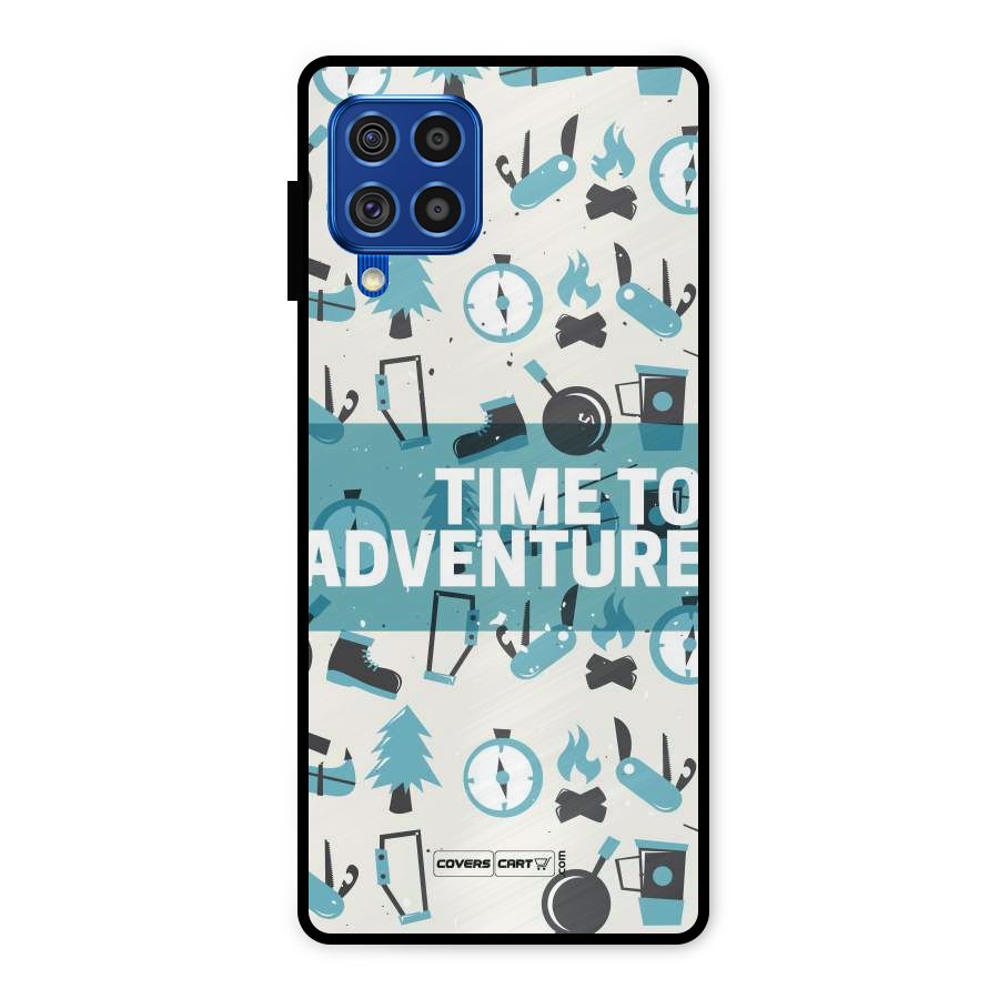 Time To Adventure Blazing Blue Metal Back Case for Galaxy F62
