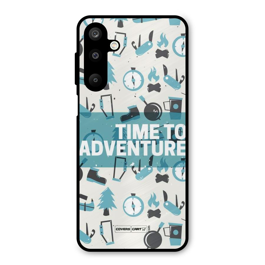Time To Adventure Blazing Blue Metal Back Case for Galaxy M16