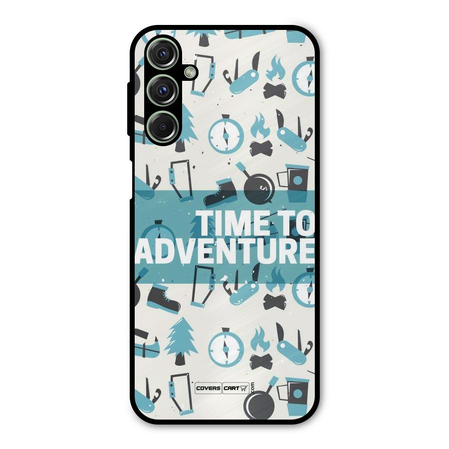 Time To Adventure Blazing Blue Metal Back Case for Galaxy M34