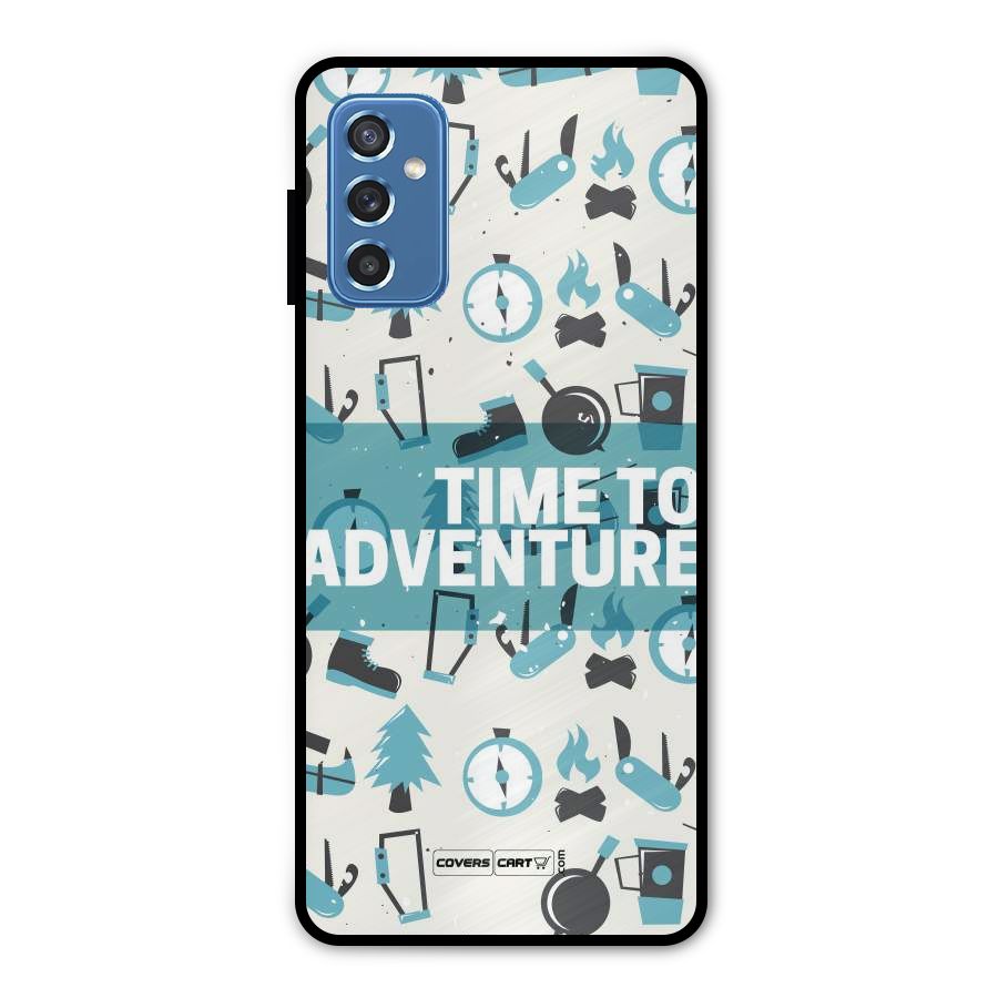 Time To Adventure Blazing Blue Metal Back Case for Galaxy M52 5G