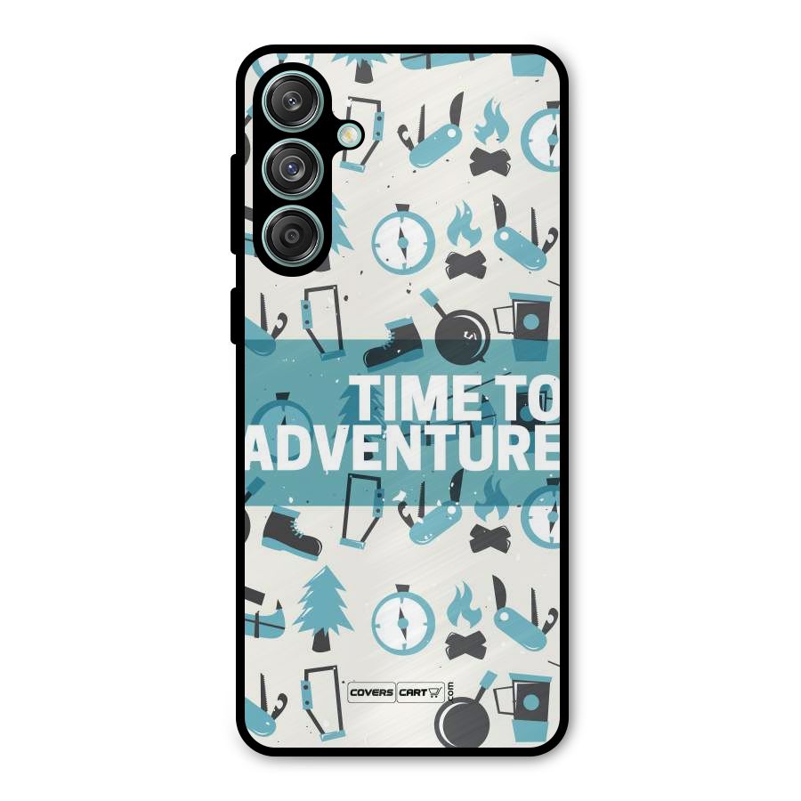 Time To Adventure Blazing Blue Metal Back Case for Galaxy M55 5G