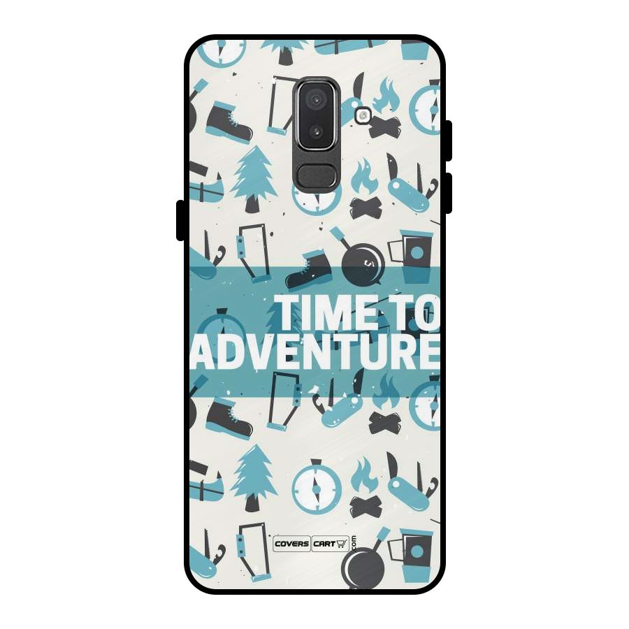 Time To Adventure Blazing Blue Metal Back Case for Galaxy On8 (2018)