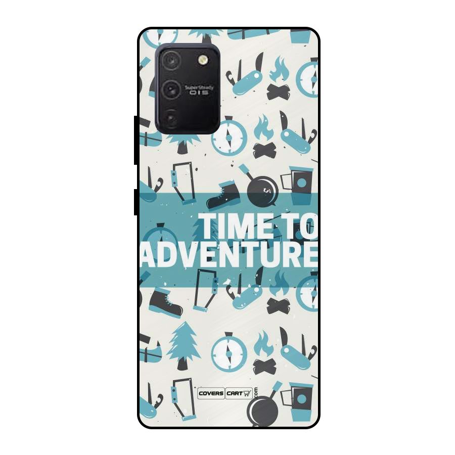 Time To Adventure Blazing Blue Metal Back Case for Galaxy S10 Lite