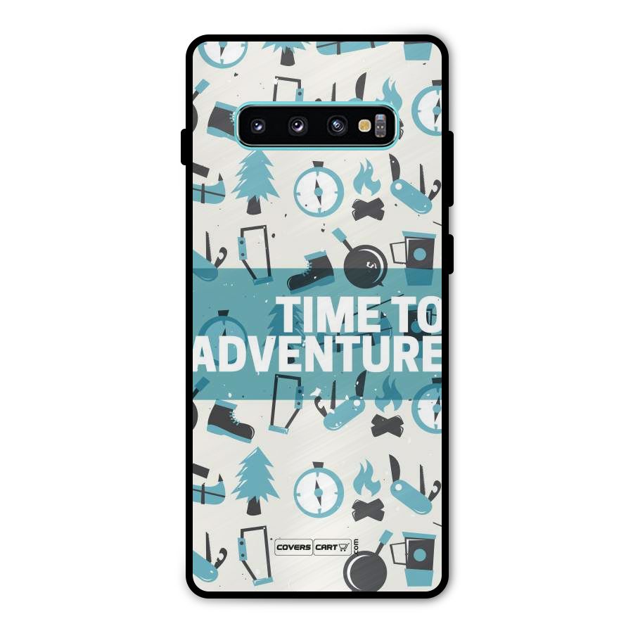 Time To Adventure Blazing Blue Metal Back Case for Galaxy S10 Plus