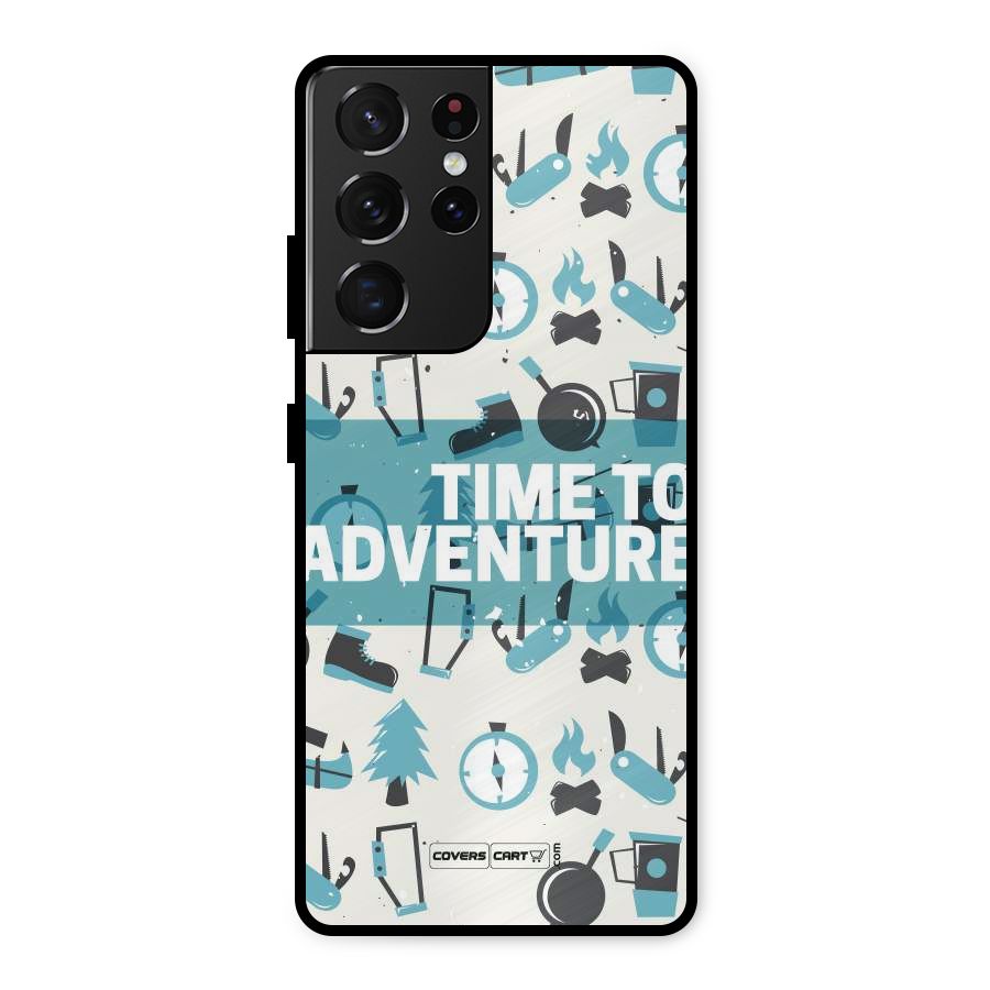 Time To Adventure Blazing Blue Metal Back Case for Galaxy S21 Ultra 5G