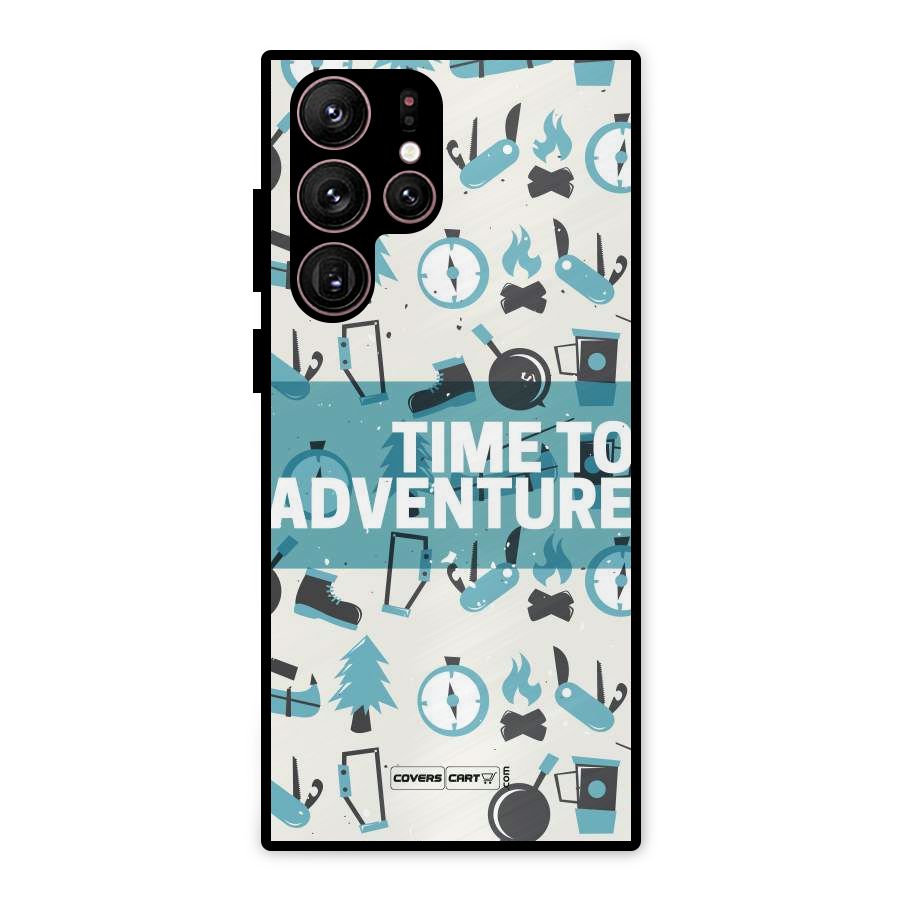 Time To Adventure Blazing Blue Metal Back Case for Galaxy S22 Ultra 5G