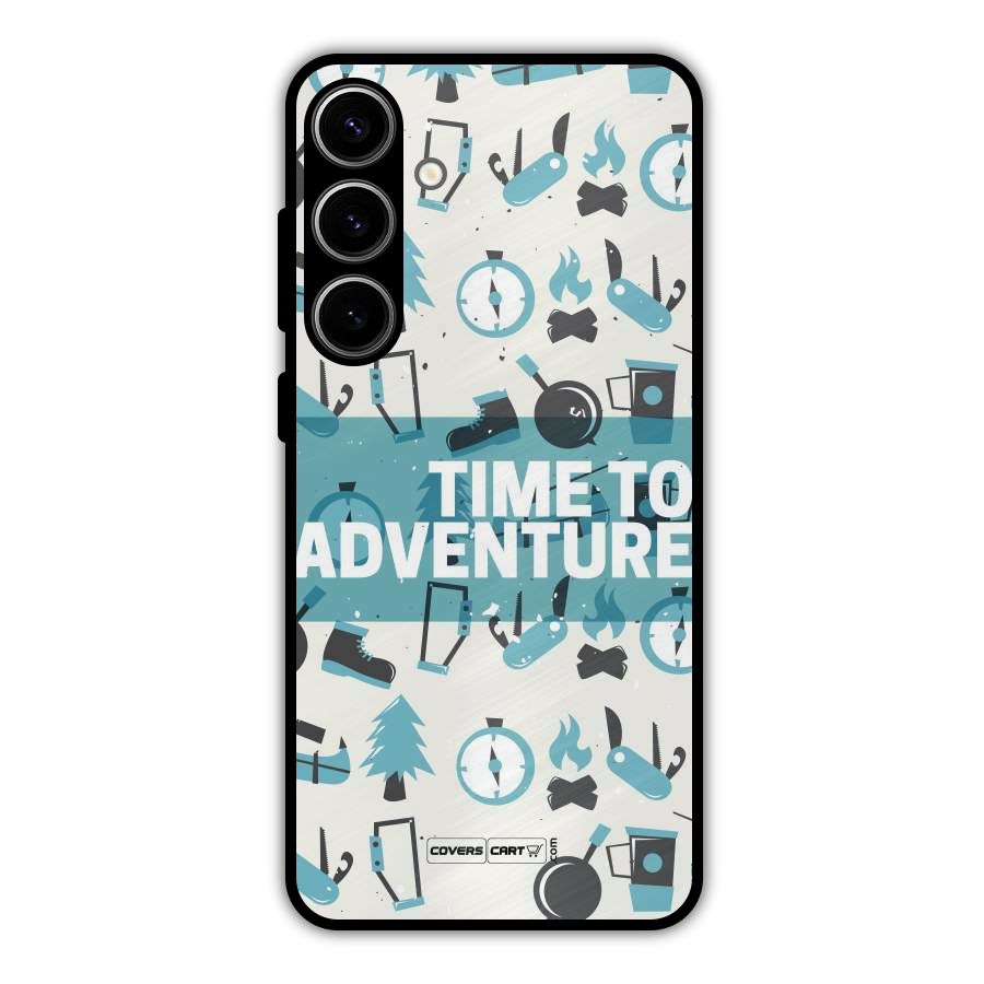 Time To Adventure Blazing Blue Metal Back Case for Galaxy S24 Plus