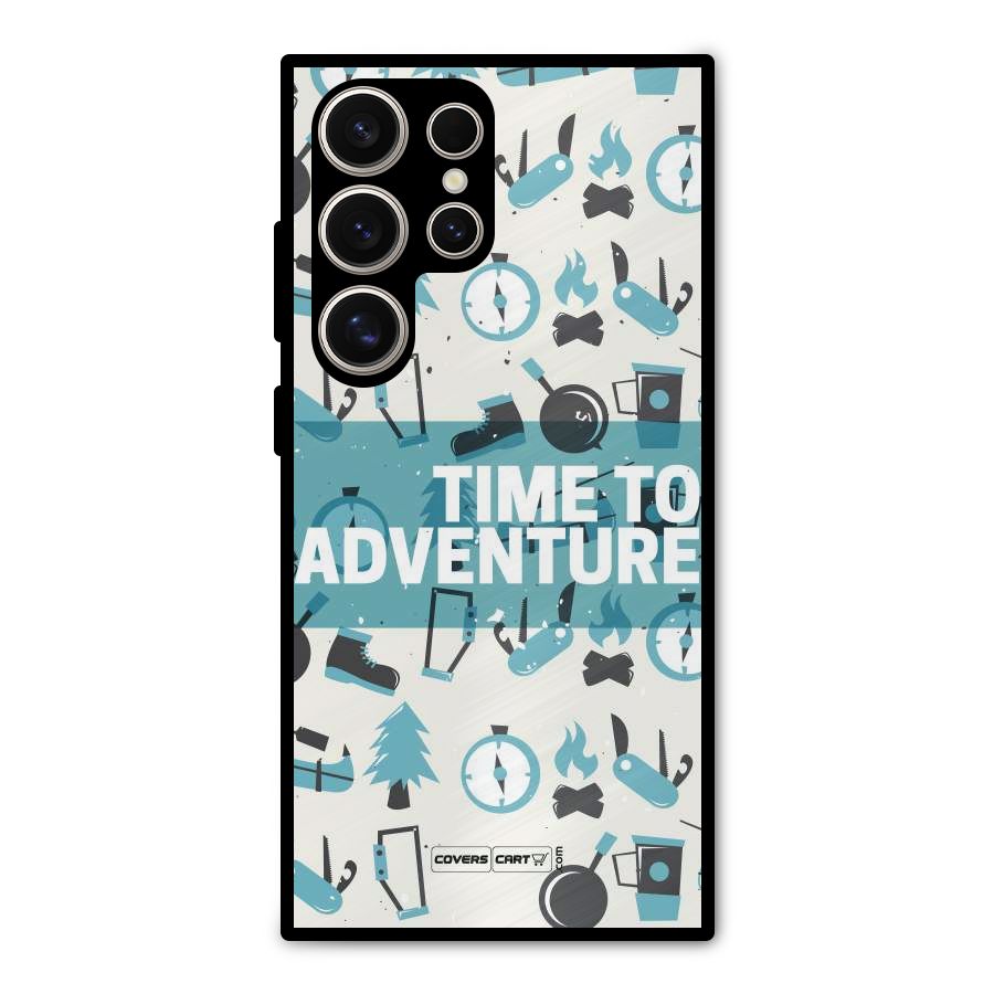 Time To Adventure Blazing Blue Metal Back Case for Galaxy S24 Ultra