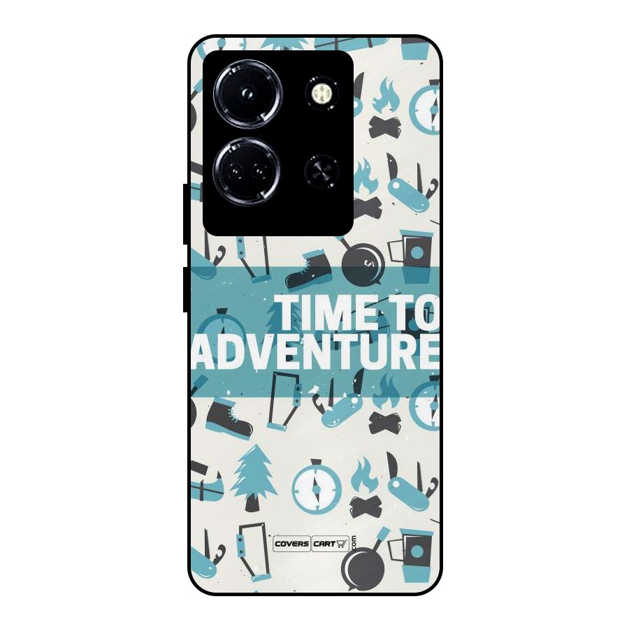 Time To Adventure Blazing Blue Metal Back Case for Infinix Note 30 5G