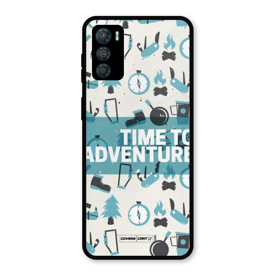 Time To Adventure Blazing Blue Metal Back Case for Moto G42