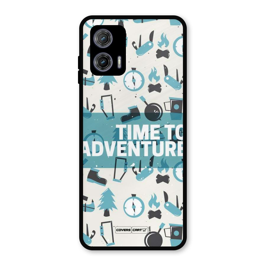 Time To Adventure Blazing Blue Metal Back Case for Moto G73