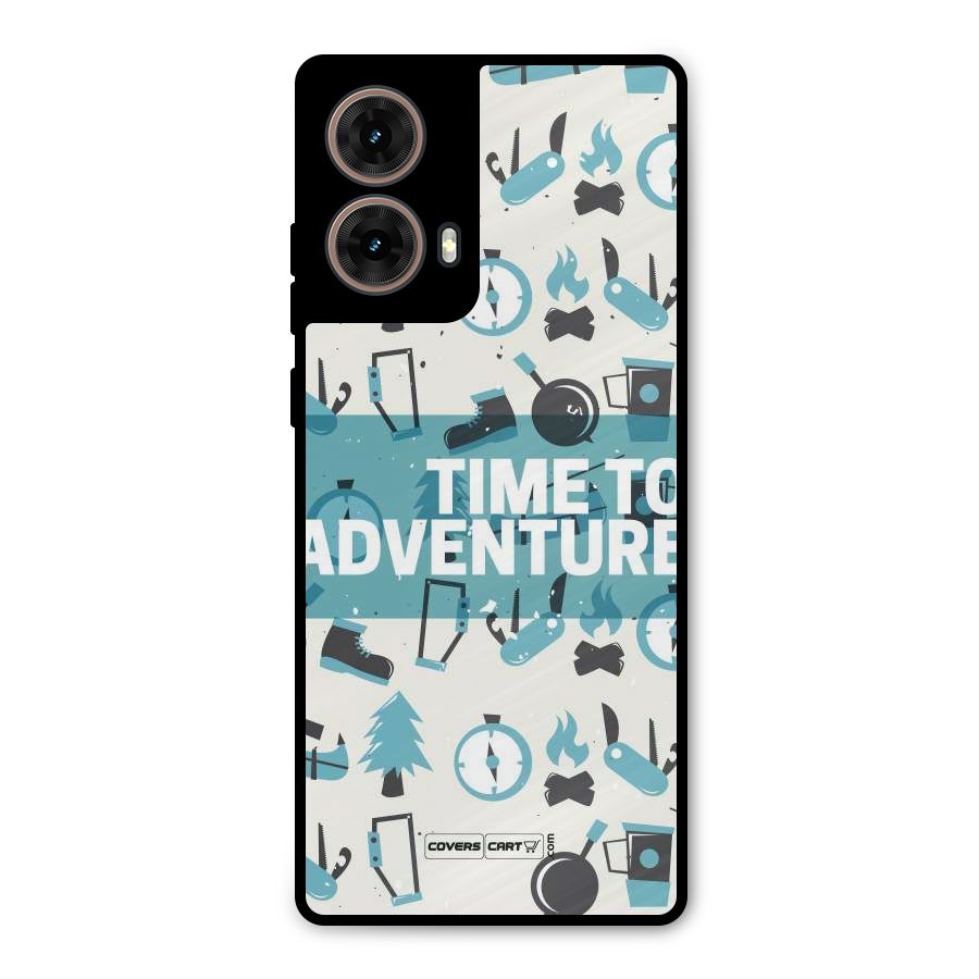 Time To Adventure Blazing Blue Metal Back Case for Moto G85