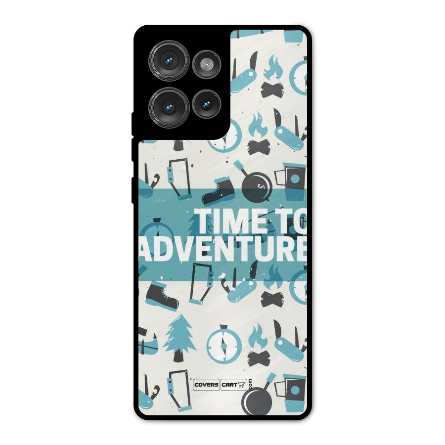Time To Adventure Blazing Blue Metal Back Case for Motorola Edge 50