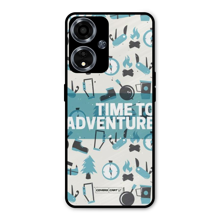 Time To Adventure Blazing Blue Metal Back Case for Oppo A59