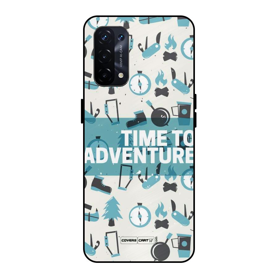 Time To Adventure Blazing Blue Metal Back Case for Oppo A74 5G
