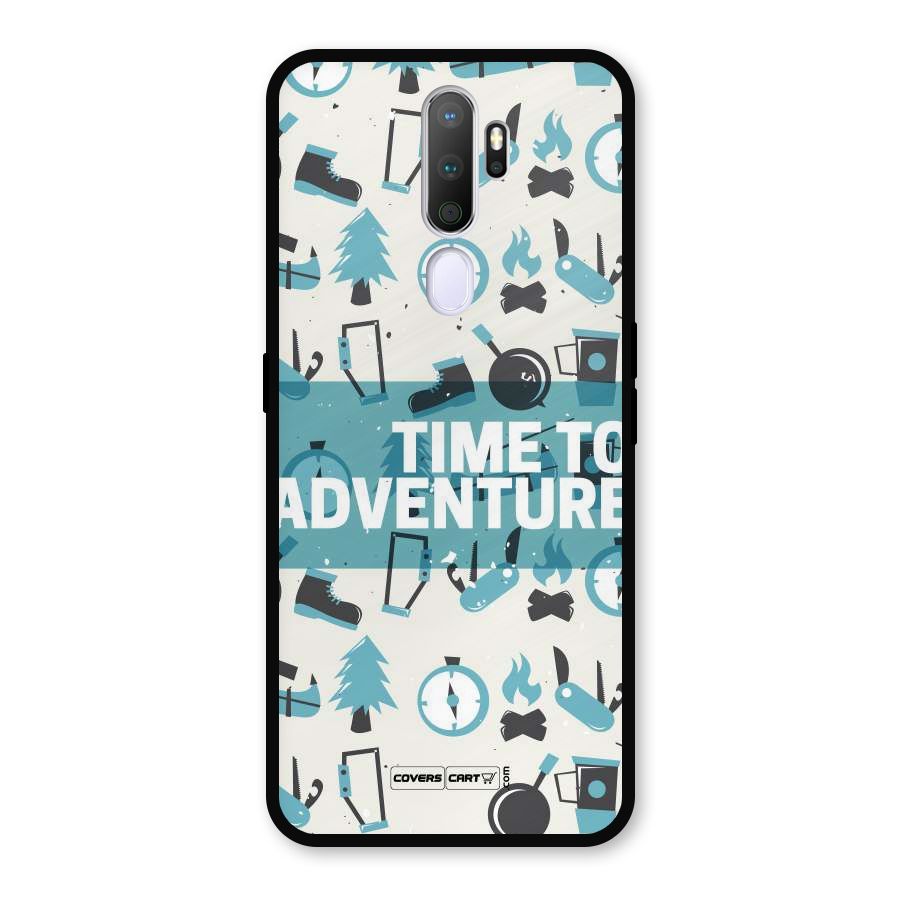 Time To Adventure Blazing Blue Metal Back Case for Oppo A9 (2020)
