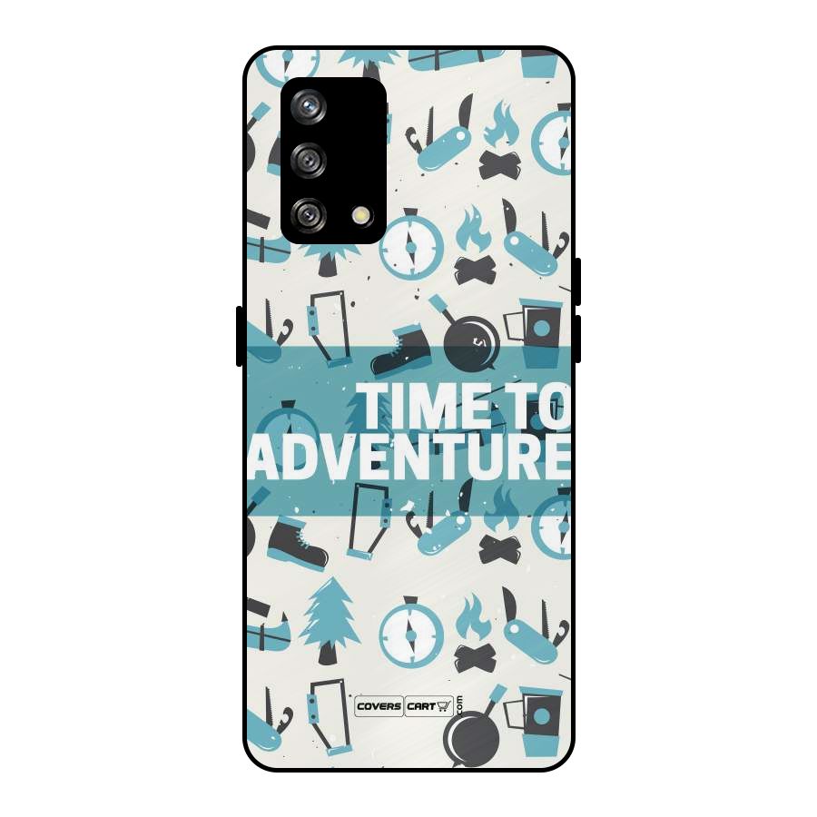 Time To Adventure Blazing Blue Metal Back Case for Oppo F19