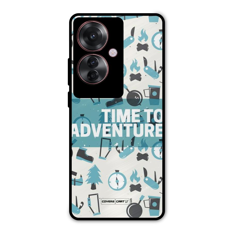 Time To Adventure Blazing Blue Metal Back Case for Oppo F25 Pro
